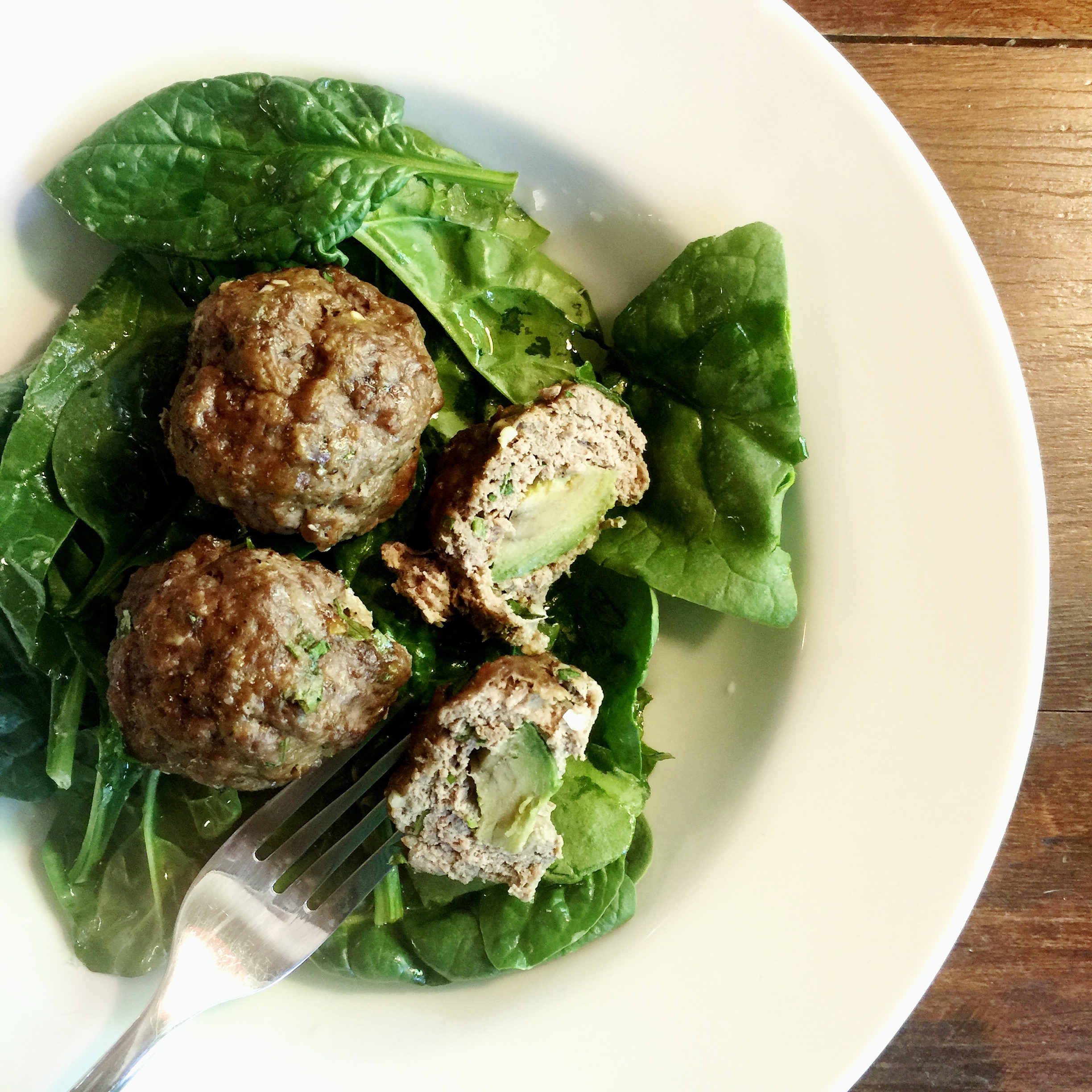 avocado stuffed meatball