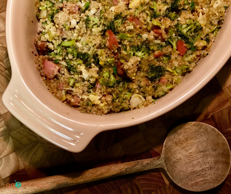 Cheesy Broccoli Quinoa No Bake Casserole